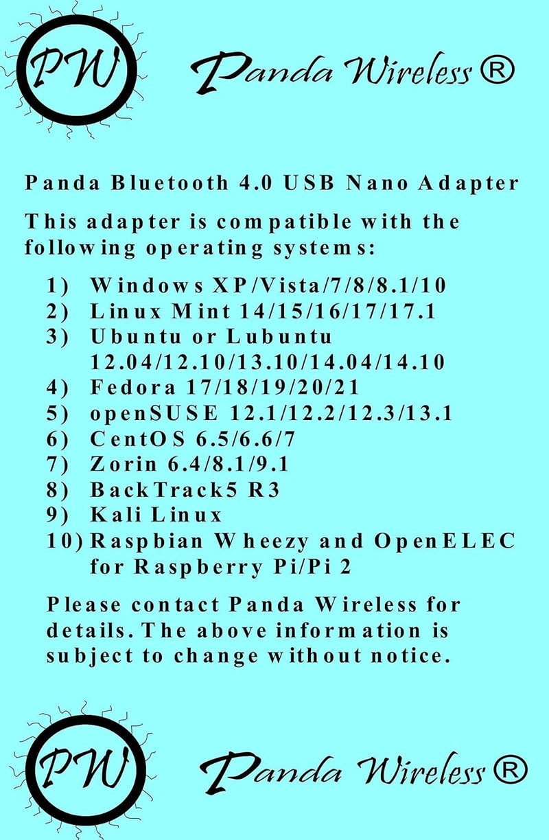 Panda Wireless Panda Bluetooth 4.0 USB Nano Adapter - Windows XP/Vista/7/8/8.1/10/11, Mint, Ubuntu, Fedora, openSUSE, Lubuntu, Zorin, BackTrack5 R3, Kali Linux, Raspbrian Wheezy and OpenELEC - Image 4